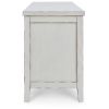 Anya 47 Inch Rustic TV Entertainment Console, Open Shelf, 4 Baskets, White