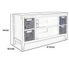 Anya 47 Inch Rustic TV Entertainment Console,  Open Shelf, 4 Baskets, Blue