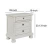 Julia 30 Inch Casual Nightstand, Wood, 2 Drawers, Pull Out Tray, White