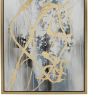 22 x 42 Canvas Wall Art, Abstract Luxury Paint Design, Set of 3, Gold, Gray