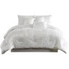 Jay 7 Piece Queen Comforter Set, White Polyester Velvet Deluxe Texture