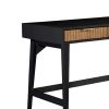 Eli 52 Inch 3 Drawer Home Office Desk, Mahogany Wood, Black, Brown