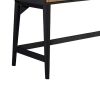 Eli 52 Inch 3 Drawer Home Office Desk, Mahogany Wood, Black, Brown