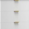 Beth 34 Inch 3 Drawer Small Dresser Chest, Mahogany Wood, White, Gold