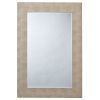 Structure 26 x 38 Modern Rectangular Mirror, Shargeen Texture, Bevel, Ivory