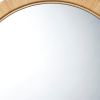 36 Inch Coastal Style Round Mirror, Hand Woven Rattan Frame, Glass, Brown