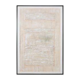 40 x 60 Hand Drawn Canvas Wall Art, Polyester, Textured Distressed, Beige