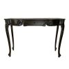 Troy 32 Inch Classic Wood Console Table, 1 Drawer, Floral Cared, Brown