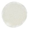20 Inch Ottoman, Foam Filled, Shearling Fabric, Wood Frame, White, Brown
