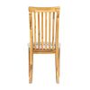 21 Inch Fabric Dining Side Chair, Slatted Back, Set of 2, Gray, Brown