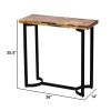 36 Inch Industrial Console Sofa Table, Plank Wood Top, Matte Black Frame