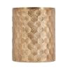 20 Inch Side Table, Iron Top, Mirrored Tabletop, Hammered Texture, Gold
