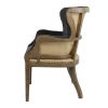 26 Inch Wingback Armchair, Fabric Upholstered, Birch Wood, Black, Brown