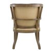 26 Inch Wingback Armchair, Fabric Upholstered, Birch Wood, Black, Brown