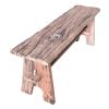 Ally 47 Inch Accent Dining Bench, Farmhouse Wood Sawhorse Base, Brown