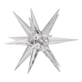 10 Inch Glass Star Accent Decor for Tabletop, Elegant Clear Crystalline