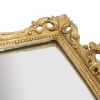 16 Inch Serving Tray, Decorative, Mirrored Bottom, Carved Gold Frame