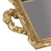 16 Inch Serving Tray, Decorative, Mirrored Bottom, Carved Gold Frame