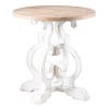 36 Inch Round Table, Classic, Sculptural Base, Wood, Modern, White, Brown