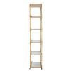 71 Inch Shelf, 6 Tier Design, 5 Glass Shelves, Iron Frame, Gold Finish