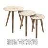 25, 22, 19 Inch 3 Piece Nesting Tables, Mango Wood, Splayed Legs, Natural