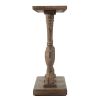 36 Inch Console Table, Fir Wood, Classical Turned Pedestal Base, Gray