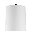 61 Inch Modern Floor Lamp, Round Drum Shade, Aluminum Frame, White, Black