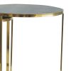 24, 22, 21 Inch Nesting Table, Gold Stainless Steel, Vegan Faux Leather Top