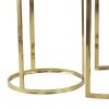 24, 22, 21 Inch Nesting Table, Gold Stainless Steel, Vegan Faux Leather Top