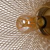 14 Inch Round Wall Mounted Lamp, Iron Mesh and Hardware, Gold Finished