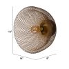14 Inch Round Wall Mounted Lamp, Iron Mesh and Hardware, Gold Finished