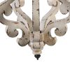13 Inch 1 Light Chandelier, Classic Fir Wood Scrollwork, Iron, White, Black
