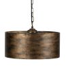 16 Inch 3 Light Chandelier, Round, Iron Frame, Rustic Brushed Bronze Finish