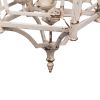 18 Inch Chandelier, Birdcage Design Iron, Farmhouse Weathered Antique White