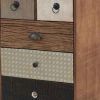42 Inch Tall Dresser Chest, Multicolor, 6 Drawers, Sturdy Sled Base, Brown
