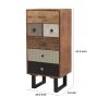 42 Inch Tall Dresser Chest, Multicolor, 6 Drawers, Sturdy Sled Base, Brown
