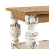 47 Inch Classic Coffee Table, Rectangular, Carved Leg, Bottom Shelf, Brown