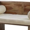 Enid 55 Inch Two Seater Sofa Bench, Modern Rustic Wood Frame, Brown