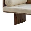 Enid 55 Inch Two Seater Sofa Bench, Modern Rustic Wood Frame, Brown
