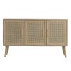 Dana 47 Inch TV Media Entertainment Console, 3 Rattan Doors, Modern, Brown