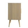 Dana 47 Inch TV Media Entertainment Console, 3 Rattan Doors, Modern, Brown