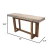 55 Inch Console Sideboard Sofa Table, Hand Carved Wood Apron, Classic Brown