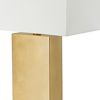16 Inch Modern Table Lamp, White Rectangular Shade, Acrylic Base, Gold