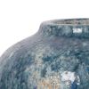 10 Inch Small Round Terracotta Vase, Subtly Curved, Textured Blue Finish