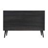 Dana 47 Inch TV Media Entertainment Center, Pine Wood, Rattan Doors, Black