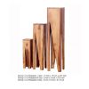 45, 34, 22 Inch Pedestal Table Stand, Set of 3, V Cut Sheesham Wood, Brown