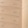 46 Inch Tall Dresser Chest, Pine Wood, 5 Drawers, Textured Natural Brown