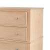46 Inch Tall Dresser Chest, Pine Wood, 5 Drawers, Textured Natural Brown