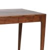 52 Inch Writing Desk, Natural Textured Acacia Wood, Burnished Brown
