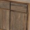 31 Inch Side Cabinet Console, 2 Doors and Drawers, Acacia, Mango Wood Brown